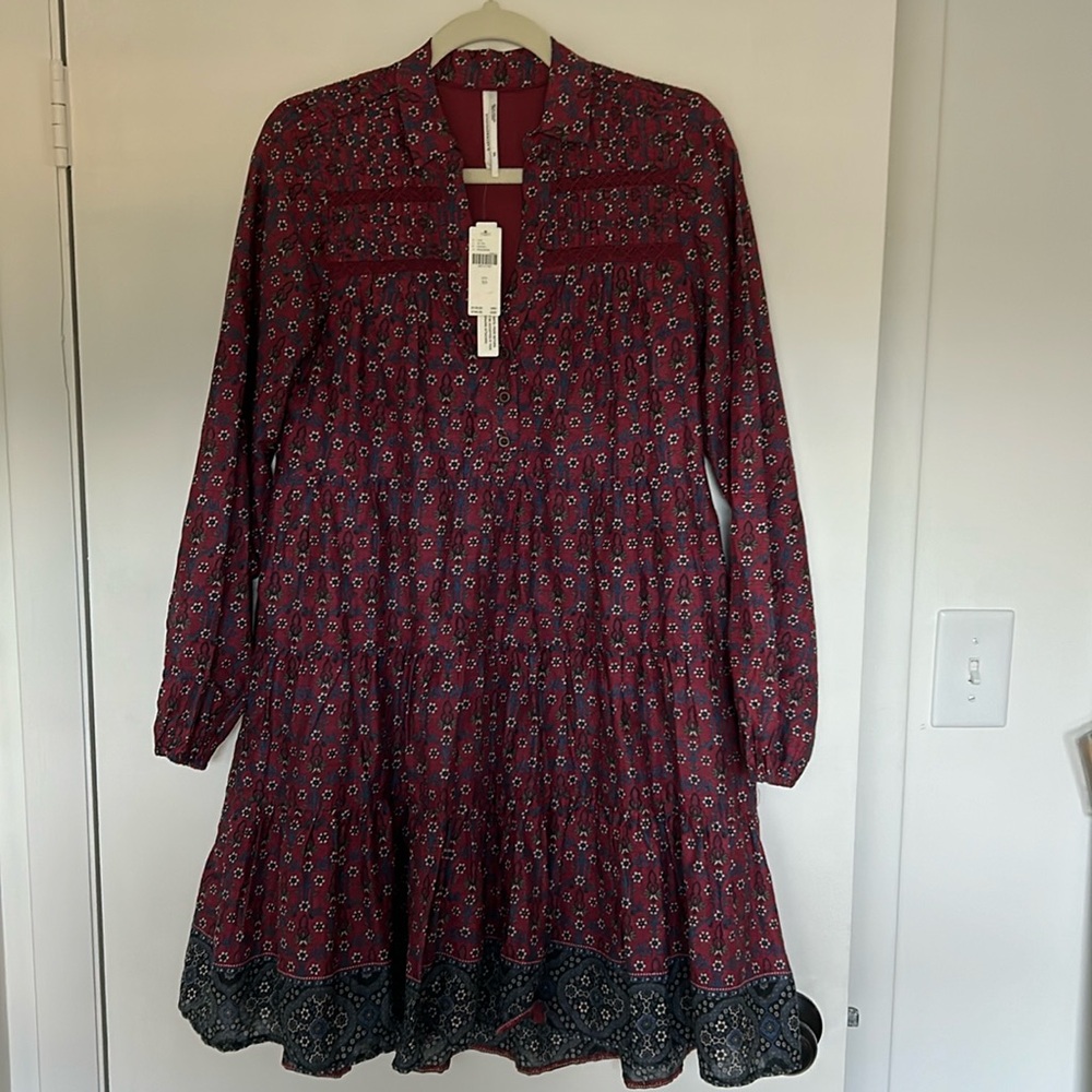 Anthropologie fall long sleeve mini dress